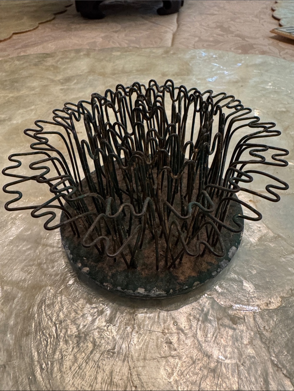 Vintage Metal "Hairpin" Style Flower Frog #5 by the Blue Ribbon Flower Holder Co